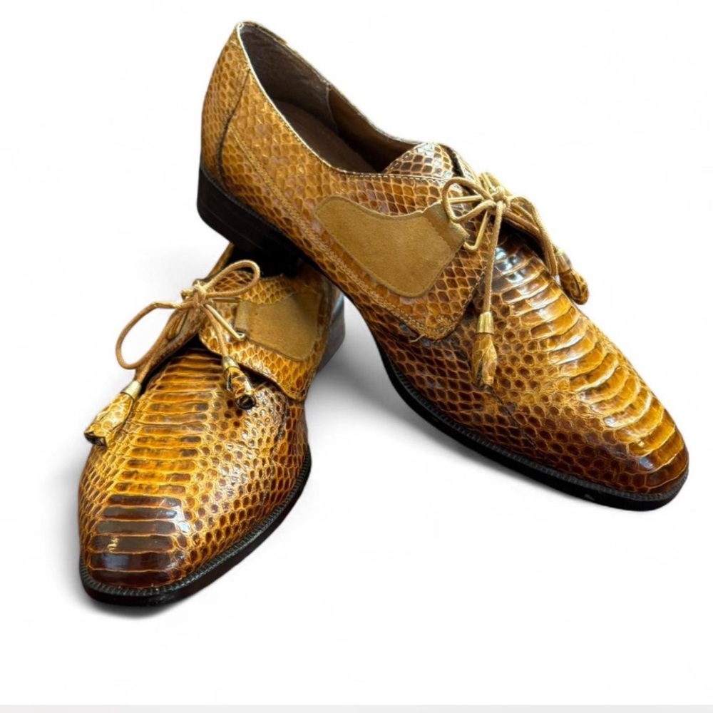 Luxury Vintage Genuine Snakeskin Oxford